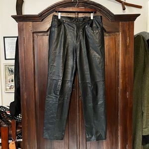 Genuine Black Leather Pants Jones New York Sport